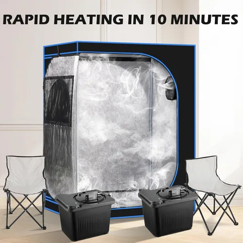 Miniatura 3 de Tienda de campaña portátil para sauna de vapor para 2 personas, terapia de cuerpo completo de gran tamaño, spa en casa, tienda de campaña de saunas