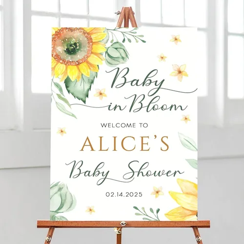 Miniatura 12 de Letrero personalizado con texto en inglés «A Little Cutie Is On The Way» para baby shower, lienzo o tablero estriado, decoración de baby shower