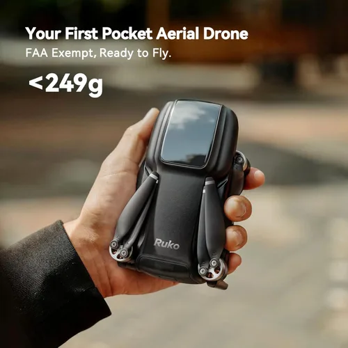 Miniatura 4 de Ruko U11MINI 4K, dron de bolsillo para adultos con cámara de menos de 249 g 8K Foto 4K/30fps Vídeo, cardán ElS de 3 ejes, transmisión digital FPV
