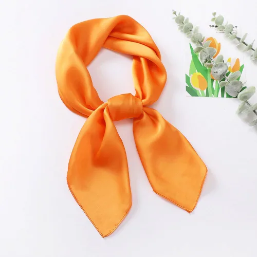 Miniatura 5 de Bufanda naranja para disfraz de Fred, accesorios de seda Ascot para disfraz de Scooby Doo, Naranja