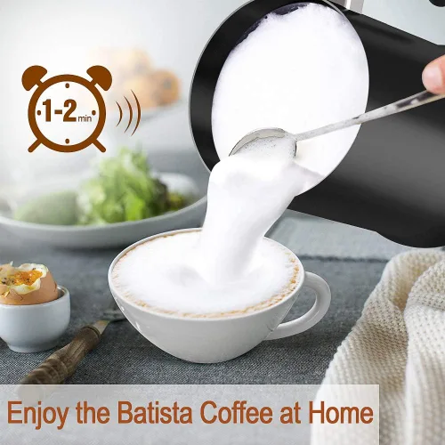 Miniatura 2 de Espumador de leche, espumador automático de leche con funcionalidad fría y caliente, vaporizador de leche eléctrico y calentador para latte