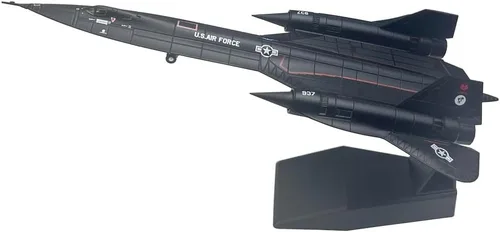 Miniatura 3 de Modelo de avión militar de metal para colección o regalo de la Fuerza Aérea SR-71 Blackbird de la Fuerza Aérea de los Estados Unidos a escala 1/144
