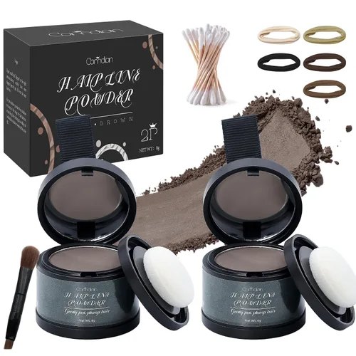 Miniatura 12 de Paquete de 2 polvos de línea capilar para mujeres y hombres, se utiliza para retoques de raíces, color de cabello, adelgazamiento y cobertura
