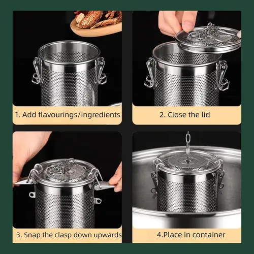 Miniatura 4 de Colador de condimentos, filtro de especias de acero inoxidable, filtro de especias de cocina, diseño de malla, colador de bolas de té, condimentos