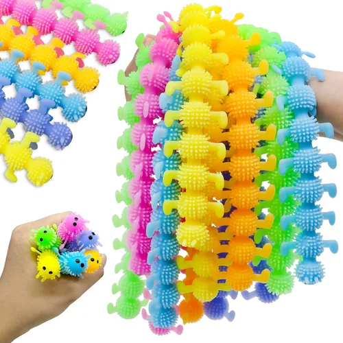 Paquete de 12 juguetes elásticos para ansiedad, juguetes sensoriales de cuerda elástica, coloridas cuerdas elásticas para regalo del día del niño,