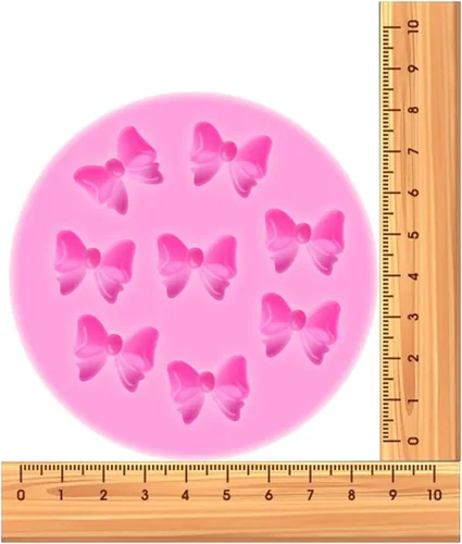 Miniatura 8 de YunKo W0770 8 Mini Arcos Silicona Fondant Moldes Chocolate Azúcar Candy Cake Pop Bow Craft Molds DIY Cake Decoración Molde Bowknot