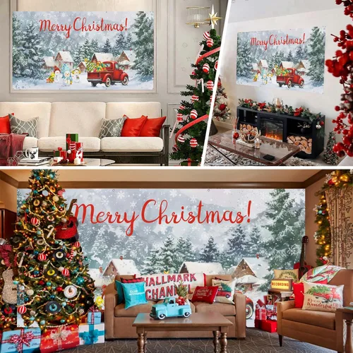 Miniatura 5 de Cubierta de Navidad para puerta de garaje, muñeco de nieve de Navidad, decoración de puerta de garaje, pancarta colgante grande, decoración de pared