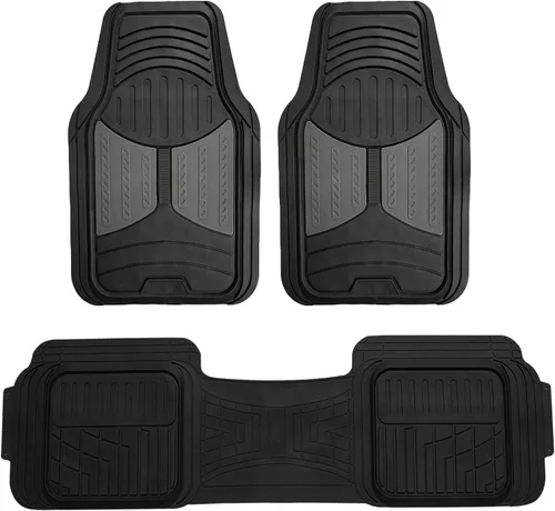 FH Group - Tapetes de piso de canal alto F11513BEIGE, para camiones, automóviles, coches, adaptables Gris