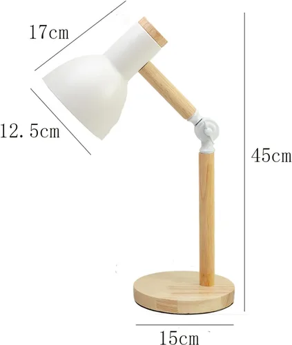 Miniatura 5 de himmel Lámpara de mesa, lámpara de mesa de madera ajustable, lámpara de escritorio para niños, para dormitorio, sala de estar, base E27