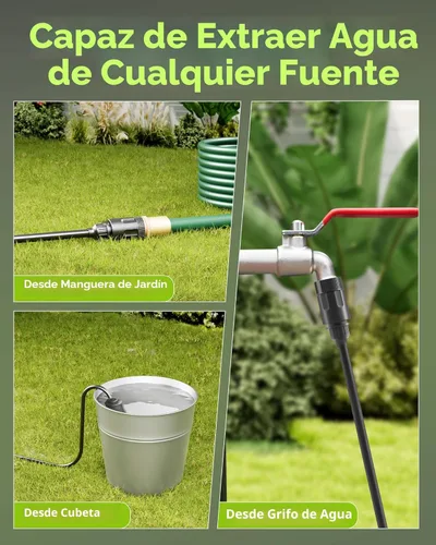 Miniatura 7 de Lavadora a presión inalámbrica alimentada por batería; lavadora eléctrica inalámbrica de 990 PSI con boquilla 6 en 1, manguera de alta elasticidad