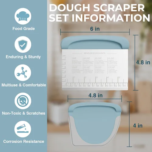 Miniatura 3 de Herramienta Raspador de Banco Cortador de Masa - Raspador de Tazón para Repostería para Pan, Pastel, Pizza, Cuchillo de Banco, Raspador de Masa