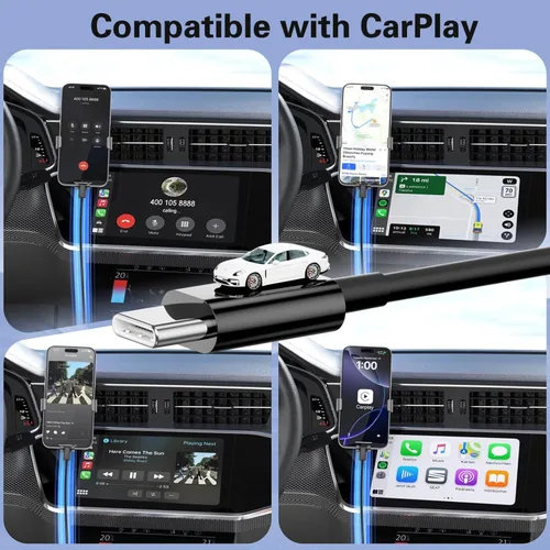 Miniatura 3 de Cargador de teléfono portátil USB A a C, cable de carga rápida compatible con iPhone 17 Pro Max 15 Plus 17 Air/iPad Pro 13 Air/Samsung Galaxy S25
