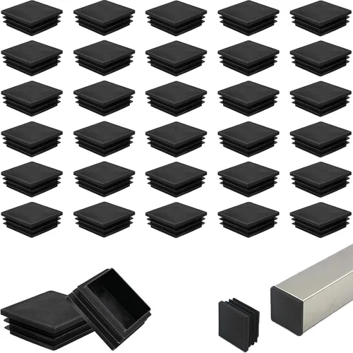 Miniatura 11 de Paquete de 8 tapones de tubo, inserto de plástico cuadrado de 2 pulgadas, tapas de extremo cuadradas para poste de tubo, patas de silla