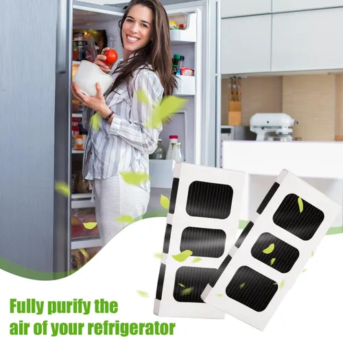 Miniatura 7 de 4 piezas de repuesto de filtro de aire para refrigerador, tecnología activada por carbono, filtro de aire fresco para refrigerador compatible