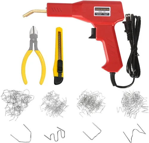 Soldador de plástico para automóvil, kit de pistola de soldadura de reparación de grietas de parachoques de plástico para vehículos, 200 unidades, 4