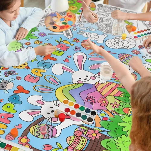 Miniatura 6 de Gatherfun Póster de Actividades para Fiesta de Pascua - 31.5 x 72 Pulgadas, Fiesta de Pascua Feliz, Pancarta de Papel Versátil
