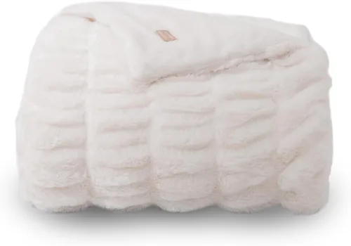 Miniatura 10 de EVERGRACE Manta de tiro lujosa y suave de piel sintética de conejo, acogedora manta cálida de felpa suave y peluda para sofá, cama, silla