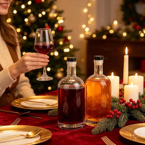 Miniatura 6 de GUANENA Paquete de 3 botellas de vidrio transparente de 33 onzas con tapas y cápsulas retráctiles de PVC, botellas de licor de 33.8 fl oz con tapas
