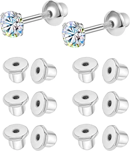 Miniatura 10 de AoedeJ Parte trasera de aretes de acero inoxidable con cierre de bola, reemplazos de parte trasera de aretes, parte trasera de aretes con tuerca