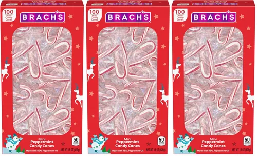 Miniatura 7 de Bastones de caramelo de menta mini festivos de Brach's, caramelo de Navidad, caja de 100