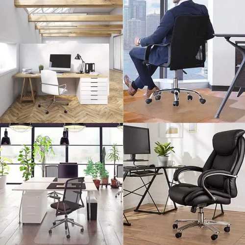 Miniatura 3 de Tapete para silla de oficina para suelo de madera dura, 36 x 48 pulgadas, PVC transparente para silla de escritorio – Protector de suelo resistente