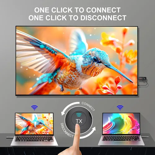 Miniatura 3 de Transmisor y receptor inalámbrico HDMI, adaptador de pantalla inalámbrico 4K HD y 2.4G y 5G, kit extensor HDMI compatible con USB C Streaming Video