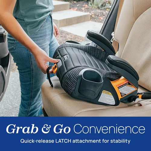 Miniatura 2 de Chicco GoFit ClearTex Plus Asiento Elevador para Automóvil sin Respaldo, Sistema de Anclaje LATCH, Liberación Rápida LATCH, Asiento Elevador Puesta