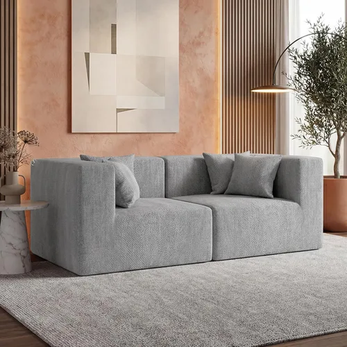 Miniatura 42 de MONVANE 55.5" Convertible Loveseat Sofa, 2-in-1 Boneless Sleeper Sofa Bed Futon Couch with Storage Pocket, Comfy Chenille Deep Seat Boneless Couch