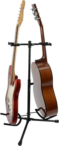 Miniatura 8 de Gator Frameworks Soporte de guitarra doble ajustable; Sostiene dos guitarras eléctricas o acústicas (GFW-GTR-2000), negro