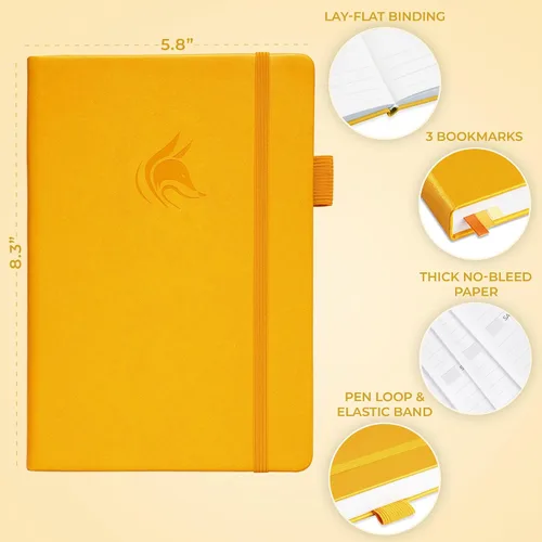 Miniatura 4 de Agenda Clever Fox semanal y mensual sin fecha con divisiones de tiempo, libro de citas y organizador diario, A5 (Amarillo)
