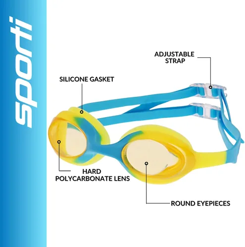 Miniatura 2 de Sporti Gafas de natación unisex para niños, gafas de natación para niños, seguridad para piscina, playa, protección UV antiniebla, varios diseños