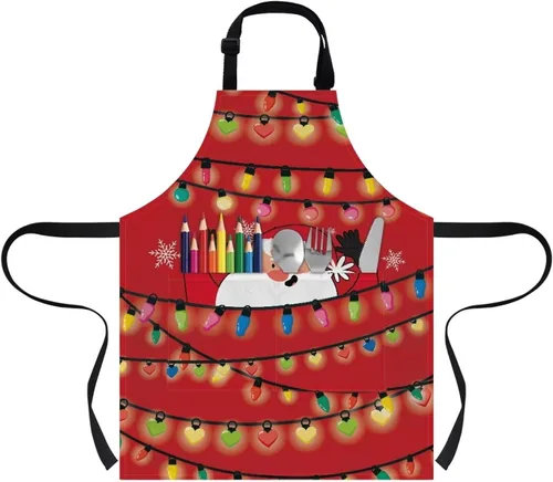 Miniatura 44 de doginthehole Delantal para niños con bolsillo para niños y niñas, delantales de chef ajustables con 2 bolsillos para cocinar, pintar