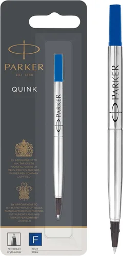 Parker Recambio de bolígrafo roller, punta fina, tinta azul QUINK, 1 unidad
