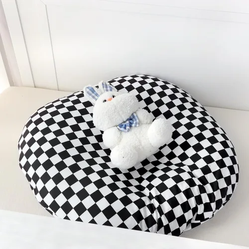 Miniatura 7 de DILIMI Funda de almohada de lactancia y funda para tumbona de recién nacido, funda suave y cómoda para bebés, niñas y niños, cuadros negros, tumbona