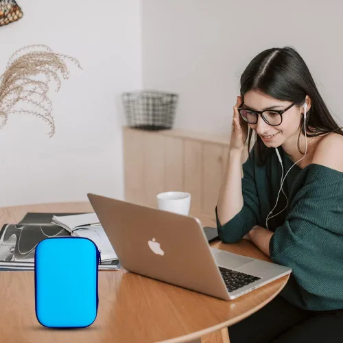 Miniatura 7 de Estuche de transporte para disco duro, organizador de almacenamiento, bolsa de transporte universal compatible con Western Digital WD Elements Azul