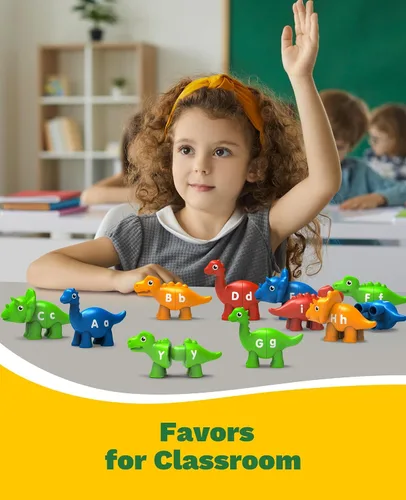 Miniatura 5 de 26 piezas de juguetes de aprendizaje del alfabeto de dinosaurios para 18M+, juguetes educativos Montessori para niños de 3, 4, 5 años, actividades