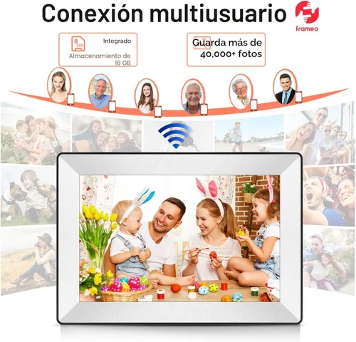 Miniatura 5 de Uhale - Marco de fotos digital WiFi de 10.1 pulgadas, marco de fotos digital inteligente con pantalla táctil IPS HD de 1280 * 800, 16GB de memoria