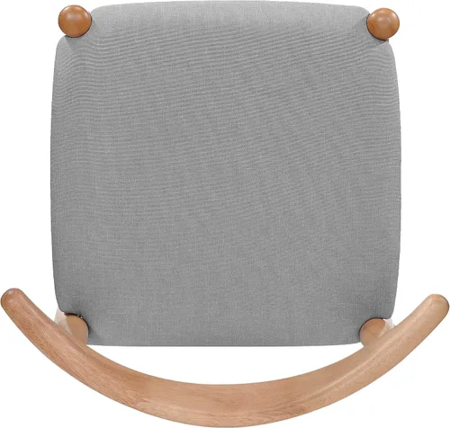 Miniatura 9 de Sandra Grey set de 2 sillas modernas, para comedor, estilo mediados de siglo, de tela color gris y madera de nogal. Beige
