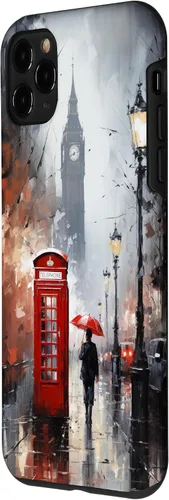 Miniatura 2 de Funda para iPhone 11 Pro Wet London Iconic Red Phone Booth Clocktower Art Cover