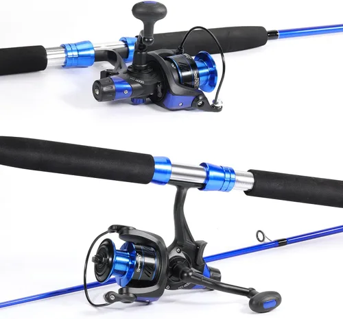 Miniatura 3 de Sougayilang Caña de pescar para bagre IM8 Carbon 2 piezas, MH Power Portable Travel Spinning Rod con carrete giratorio de tamaño 4000 -7 pies 0