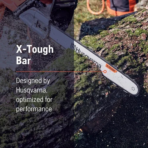 Miniatura 5 de Husqvarna Barra de motosierra X-Tough de 18 pulgadas para motosierra 555, paso de 3/8 pulgadas, calibre .058 pulgadas y 68 eslabones de transmisión