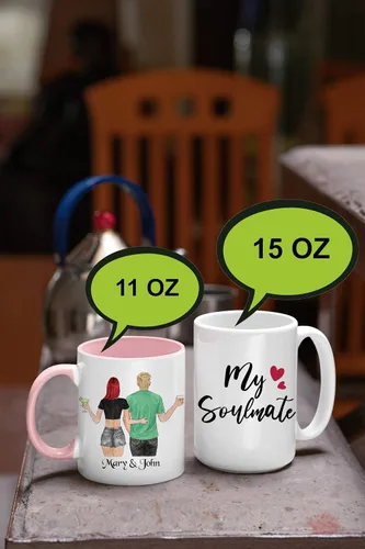 Miniatura 4 de Tazas de café personalizadas - Texto personalizado, foto, logotipo, imagen de collage, nombre inicial taza de monograma y tazas mágicas de cerámica