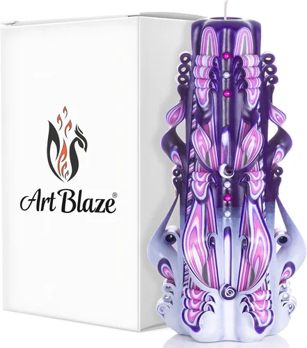 Miniatura 16 de Velas Talladas - Vela Decorativa Grande Hecha a Mano – Vela Espiral Linda de Quemado Largo para Mujeres – Vela de Mesa para Decoración del Hogar