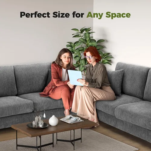 Miniatura 7 de Kidirect Silla de acento extragrande de 35.5 pulgadas, sillas de sala de montaje fácil, silla de lectura de pana para dormitorio, sillas de acento