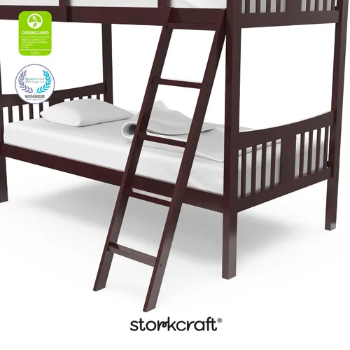 Miniatura 6 de Storkcraft Caribou Litera Twin sobre Twin Litera (Espresso) - Certificado GREENGUARD Gold, Literas Twin para Niños, Se Convierte en 2 Camas Twin
