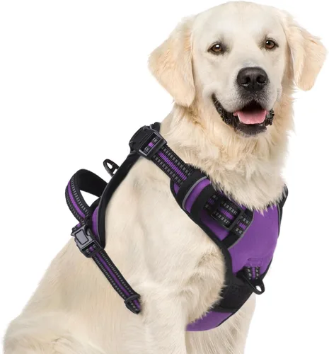 Miniatura 52 de PUPTECK Arnés para perro sin tirones para perros grandes, arnés para perro ajustable reflectante con mango de fácil control, arnés para mascotas