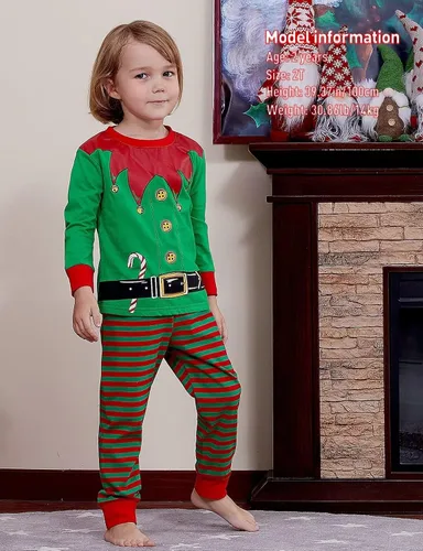 Miniatura 3 de A&J DESIGN Pijama de algodón estampado para niños de 2 a 14 años, conjunto de pijama de 2 piezas