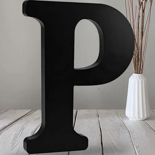 Miniatura 23 de AOCEAN Letras de madera negra de 12 pulgadas, letras de madera sin terminar para Halloween, letras decorativas de pie, tablero de señalización