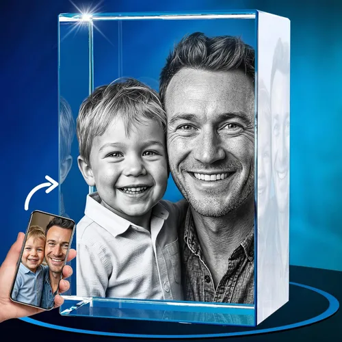 Miniatura 27 de ArtPix - Foto de cristal 3D, regalos personalizados para papá, mujeres, esposa, abuelo, gran regalo personalizado con tu propia foto, grabado en 3D