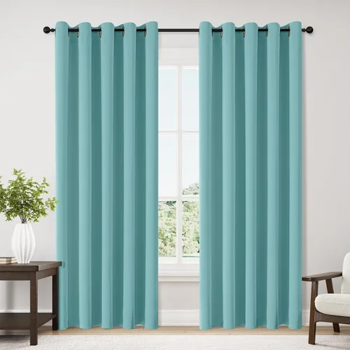 Miniatura 163 de ChrisDowa - Cortinas de cenefa pequeñas para cocina, cortinas cortas con ojales y aislamiento térmico para oscurecer la sala y habitación